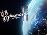 Interntaional space station. ISS station on orbit of the Earth p