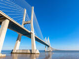 Modern bridge fragment: Vasco da Gama Bridge, Lisbon